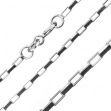 Сребърна верижка – правоъгълници, свързани в десните ъгли, 1,5 мм