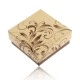 Подаръчна кутия за пръстен или обеци, кремав и кафяв цвят, флорални орнаменти