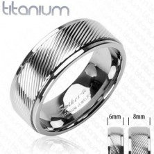 Титанов пръстен с диагонални линии
