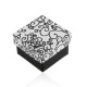 Черно-бяла кутия за обеци, висулка или пръстен, спираловидна шарка