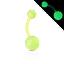 Пиърсинг за пъп от Биофлекс материал - топчета с малки балончета, блестящи в тъмното