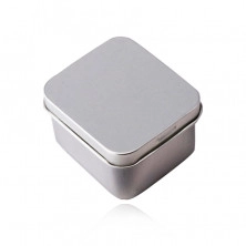 Метална подаръчна кутия за бижу – сребрист цвят, сатенена повърхност