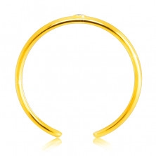 Диамантен пръстен от 14К жълто злато - тънки отворени рамене, прозрачен брилянт