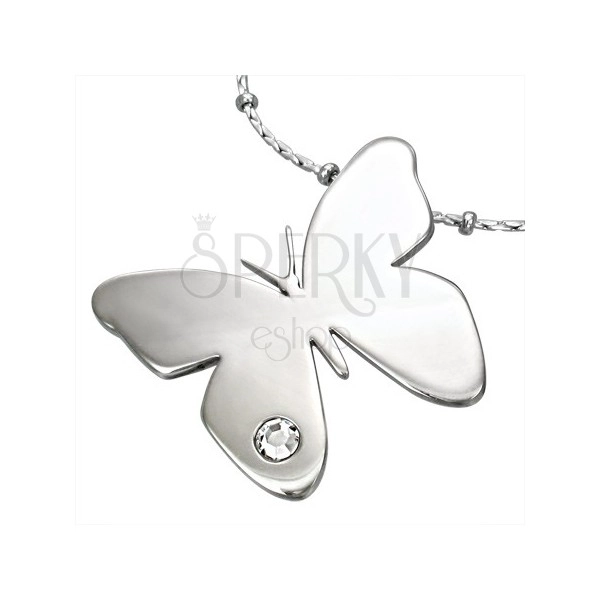 Висулка, изработена от медицинска стомана, блестяща пеперуда с прозрачен цирконий