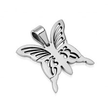 Висулка пеперуда от хирургическа стомана- сребрист цвят