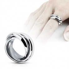 Троен пръстен- стомана със силен блясък