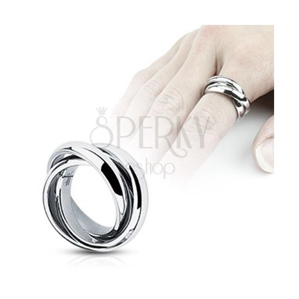 Троен пръстен- стомана със силен блясък