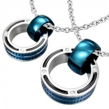 Комплект висулки– масивни пръстени в сребрист цвят, цирконии