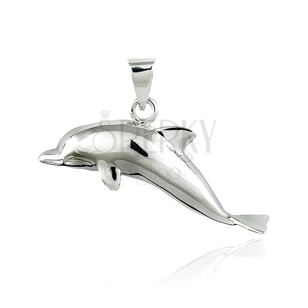 Висулка, изработена от сребро проба 925 – скачащ делфин, 37 мм