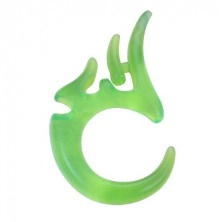 Разширител за ухо с племенен символ - зелен