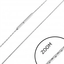 Верижка от неръждаема стомана, съставена от малки къси чертички, 0,8 мм