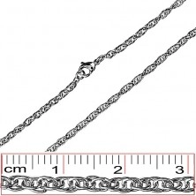 Верижка от неръждаема стомана - гъсто свързани овални елементи