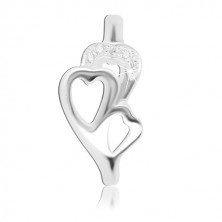 Сребърен пръстен проба 925 – три сърца с вградени цирконии
