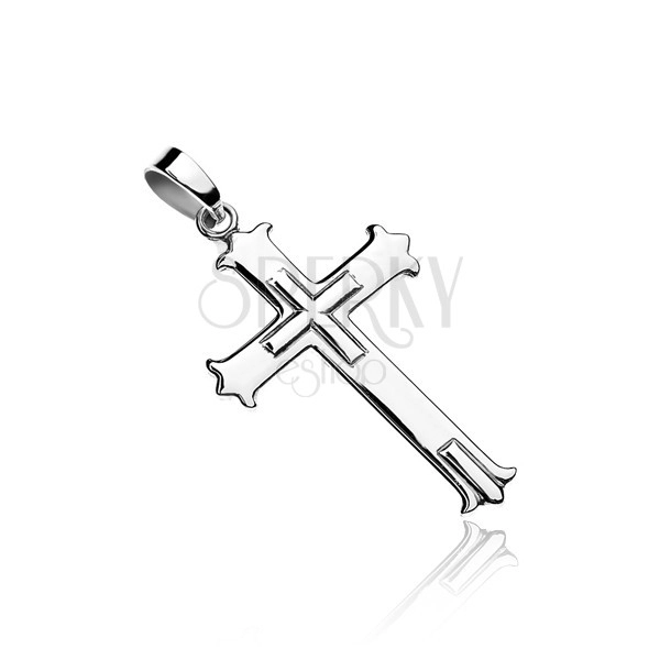 Висулка от сребро 925 - кръст с разклонени върхове
