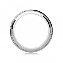 Сребърен пръстен 925 - диско, лъскави малки квадрати