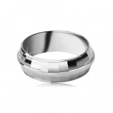 Сребърен пръстен 925 - диско, лъскави малки квадрати