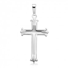 Сребърна висулка проба 925 - кръст с троен връх