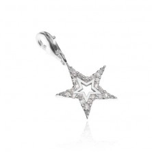 Висулка, направена от сребро проба 925- блестяща звезда с профил