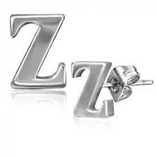 Стоманени обеци - буква Z, на винт